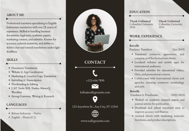 Professional CV Sample 15
